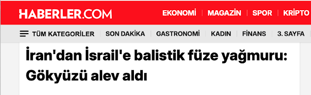 İRAN İSRAİL FÜZE